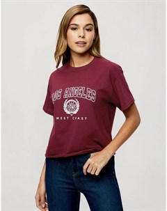Бордовая футболка с принтом Los Angeles Miss selfridge