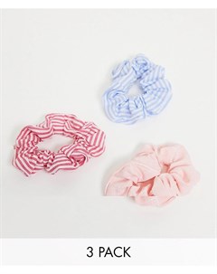 Набор из 3 резинок для волос из рубашечной ткани Asos design