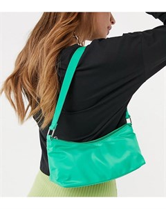 Зеленая нейлоновая сумка на плечо на молнии London Exclusive My accessories