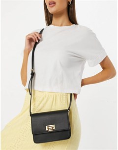 Черная сумка через плечо с золотистой фурнитурой Asos design