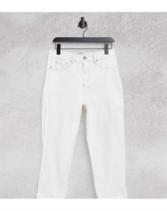 Белые джинсы в винтажном стиле со рваной отделкой New look petite