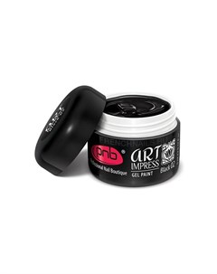Гель краска арт импресс черная Art Impress gel paint UV LED black 5 мл Pnb