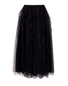 Многослойная юбка плиссе с кружевным декором Valentino