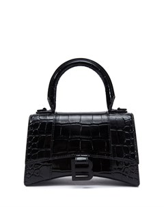Черная сумка из кожи Hourglass XS Balenciaga