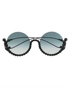 Солнцезащитные очки с круглой оправе с кристаллами Anna karin karlsson
