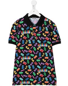 Рубашка поло с логотипом Moschino kids