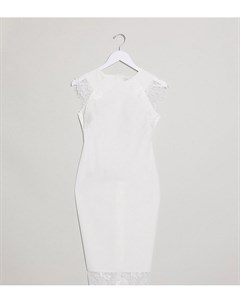 Белое облегающее платье миди с кружевом Blume maternity
