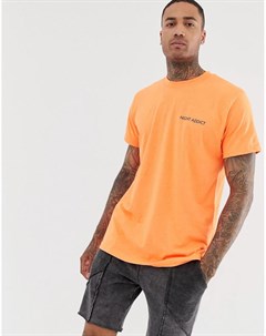 Oversize футболка неоново оранжевого цвета Night addict