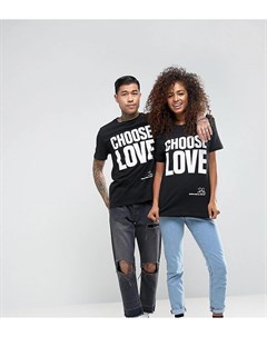 Черная футболка из органического хлопка с принтом Choose Love Help refugees
