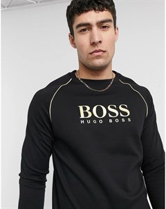 Черный лонгслив с логотипом Boss bodywear
