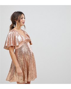 Платье мини с пайетками и расклешенными рукавами Asos maternity