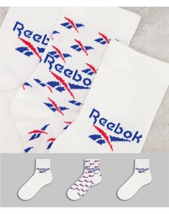 Набор из 3 пар толстых носков белого цвета до лодыжки Classics Reebok