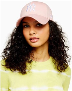 Розовая кепка с принтом NY New Era Topshop