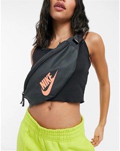 Серая с оранжевой отделкой сумка кошелек на пояс и через плечо Heritage Nike