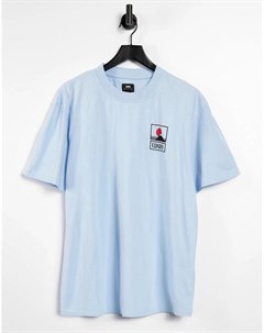 Небесно голубая футболка с принтом горы Фудзиямы Edwin