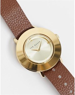 Часы из нержавеющей стали с кожаным двусторонним ремешком Ted baker london