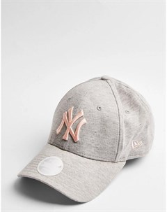 Серая меланжевая кепка New Era NY Topshop
