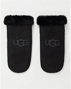 Черные варежки из овчины Ugg