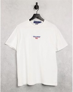 Белая футболка с логотипом по центру Sport Capsule Polo ralph lauren