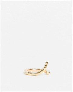 Золотистое кольцо абстрактной формы Ashiana
