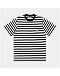 Футболка S S Scotty Pocket T Shirt Scotty Stripe Black White 2021 Carhartt wip