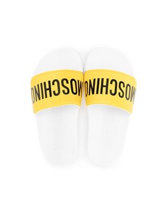 Шлепанцы с открытым носком и логотипом Moschino kids