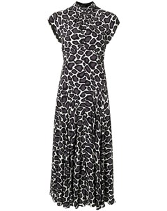 Платье миди с леопардовым принтом и короткими рукавами Proenza schouler