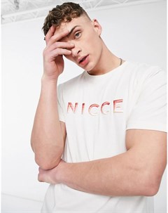 Белая футболка с градиентным логотипом Vina Nicce