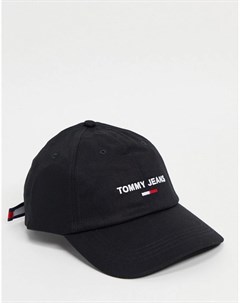Черная кепка с логотипом Tommy jeans