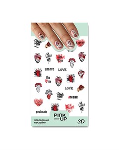 Наклейки для ногтей DECOR 3D переводные тон 837 Pink up