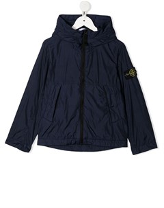 Куртка с капюшоном и нашивкой логотипом Stone island junior