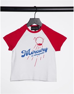 Укороченная облегающая футболка с принтом mercury в рубчик Jagger Stone Jagger and stone