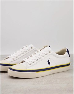 Белые кроссовки из парусины с логотипом Polo ralph lauren