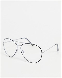 Модные очки авиаторы с прозрачными стеклами Asos design