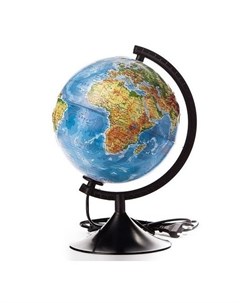 Глобус физико политический 320 мм с подсветкой Рельефный Классик Globen