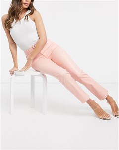 Розовые джинсы сигареты с завышенной талией Asos design