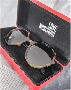 Круглые солнцезащитные очки в черепаховой оправе Moschino Love Love moschino