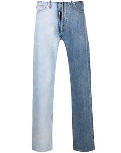 Двухцветные джинсы с эффектом потертости Maison margiela