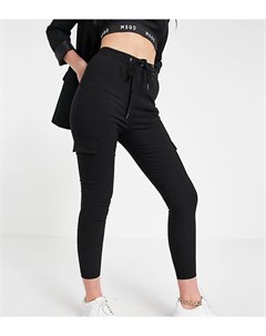 Черные зауженные брюки карго Parisian tall