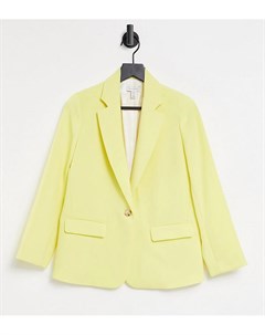 Пиджак из крепа лимонного цвета Petite Topshop