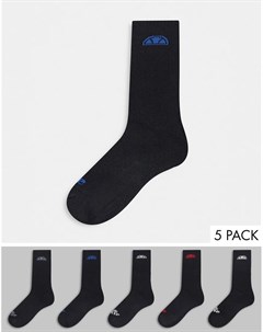 Набор из 5 пар черных носков Ellesse