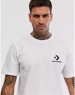 Белая футболка с маленьким логотипом Converse