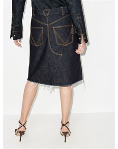 Джинсовая юбка с необработанными краями Bottega veneta
