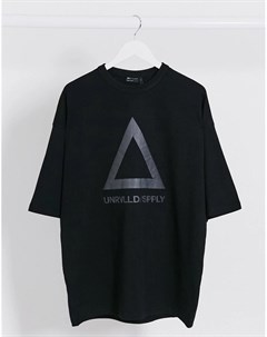 Удлиненная oversized футболка из плотного трикотажа с большим светоотражающим логотипом ASOS Unrvlld Asos unrvlld supply