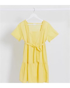 Желтое ярусное платье Mamalicious