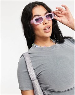 Сиреневые солнцезащитные очки в косоугольной квадратной оправе Asos design