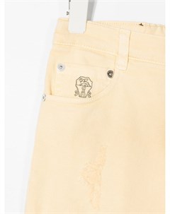 Прямые джинсы с эффектом потертости Brunello cucinelli kids