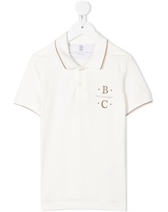 Рубашка поло с вышитым логотипом Brunello cucinelli kids
