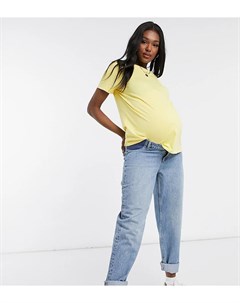 Желтая футболка из органического хлопка с круглым вырезом ASOS DESIGN Maternity Asos maternity