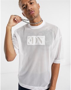 Oversize футболка из сетки с логотипом металлик Asos edition